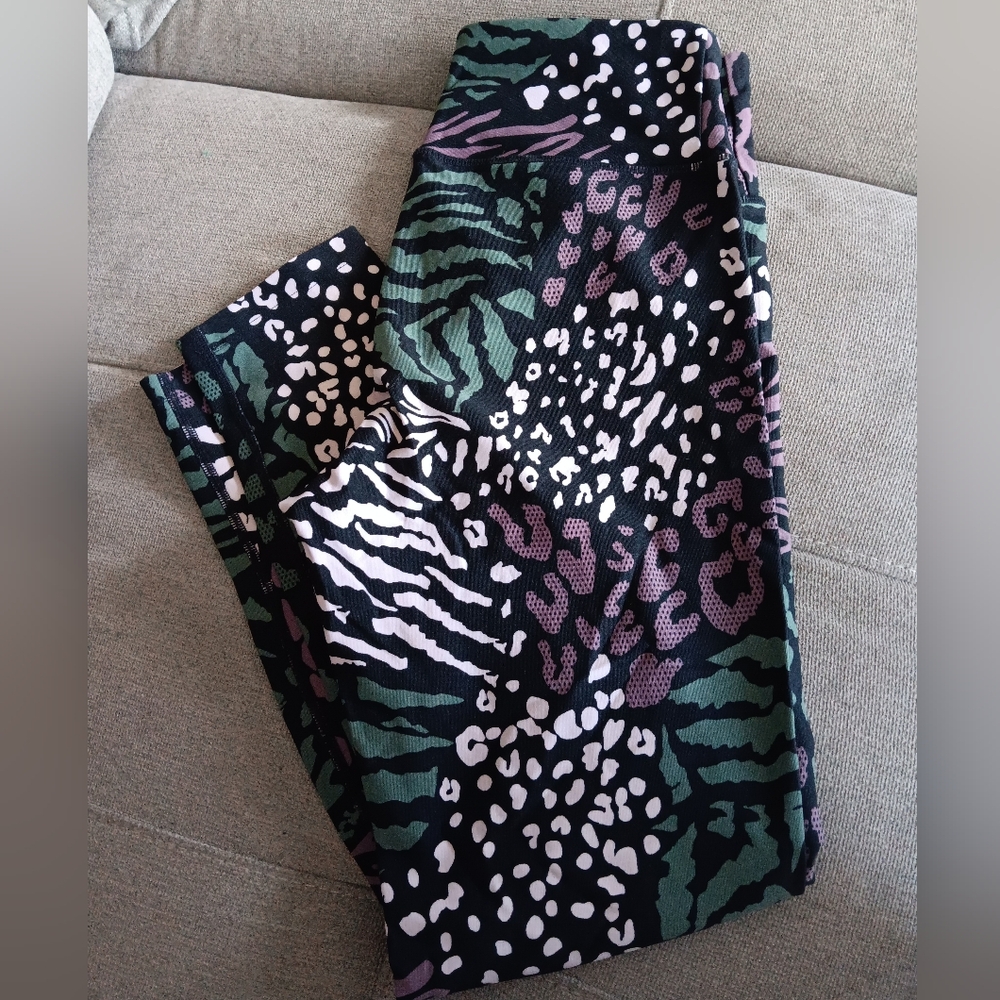 Calvin Klein Black and Green Patterned Leggings
